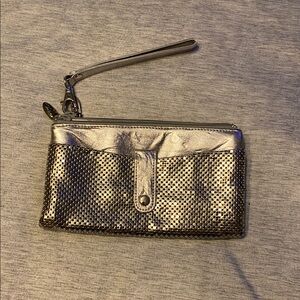 Whiting & Davis Slinky Silver Wristlet Wallet NWOT